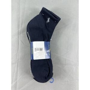 NWT Polo Ralph Lauren Men's Socks 4 Pairs Blue & Gray Low Cut Crew Sock 10-13